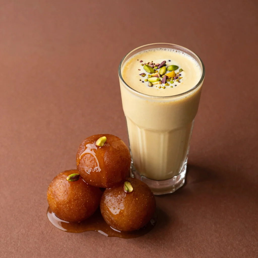 Warm Gulab Jamun & Mango Lassi